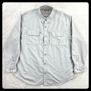 Duluth Trading Fishing Shirt Men's XL Gray Long Sleeve‎ Outdoor Vented Quick Dry